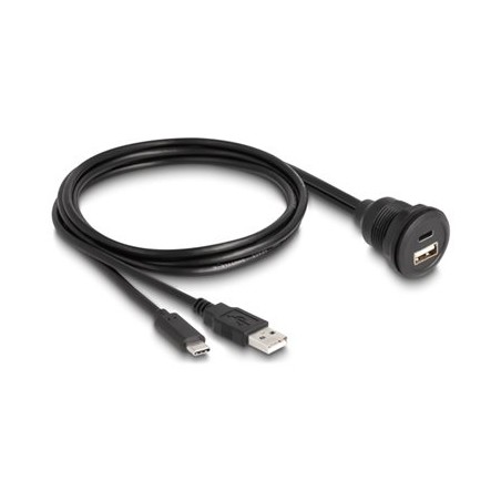 Delock - Kabel USB - USB, 24 pin USB-C (M) do USB, 24 pin USB-C (F) - 1 m - up to 480 Mbps - cerná