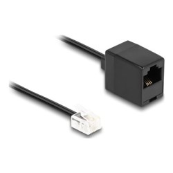 Delock - Telefonní kabel - RJ-11 (M) do RJ-45 (F) - 10 m - plochý - cerná