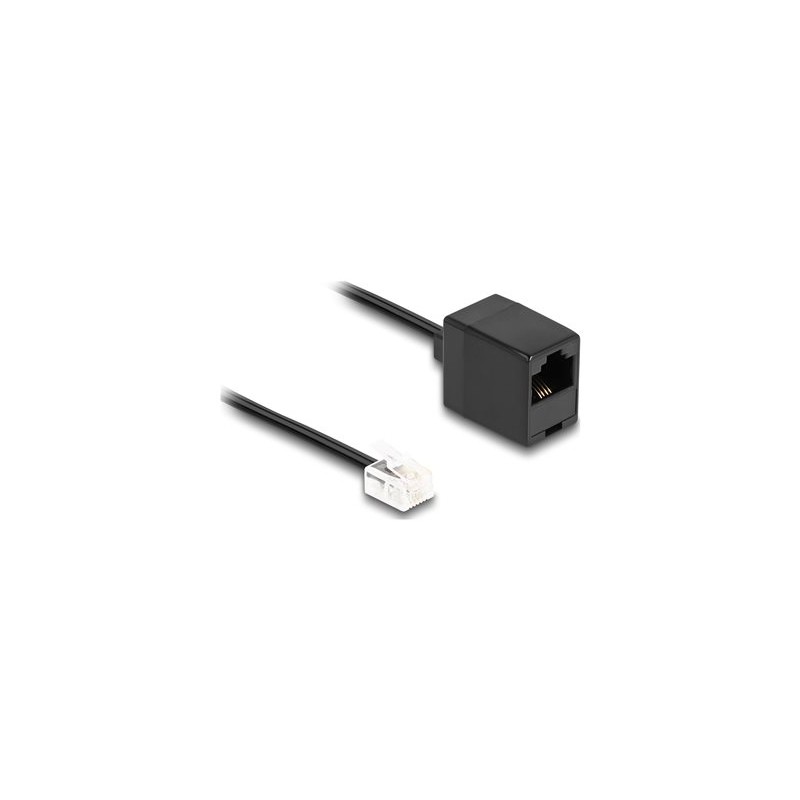 Delock - Telefonní kabel - RJ-11 (M) do RJ-45 (F) - 10 m - plochý - cerná