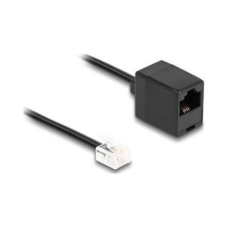 Delock - Telefonní kabel - RJ-11 (M) do RJ-45 (F) - 10 m - plochý - cerná