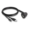 Delock - Kabel USB - USB, 24 pin USB-C (M) do USB, 24 pin USB-C (F) pravoúhlý - 1 m - up to 480 Mbps - cerná