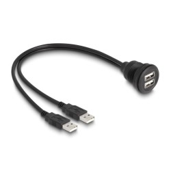 Delock - Prodlužovací šnura USB - USB (F) do USB (F) - 1 m - cerná