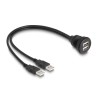 Delock - Prodlužovací šnura USB - USB (F) do USB (F) - 1 m - cerná