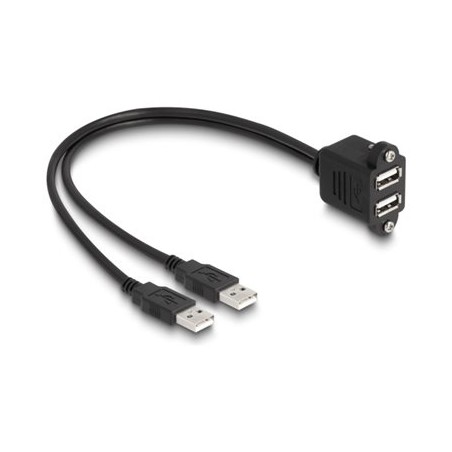 Delock - Prodlužovací šnura USB - USB (M) do USB (F) šroubovací - USB 2.0 - 1 m - cerná