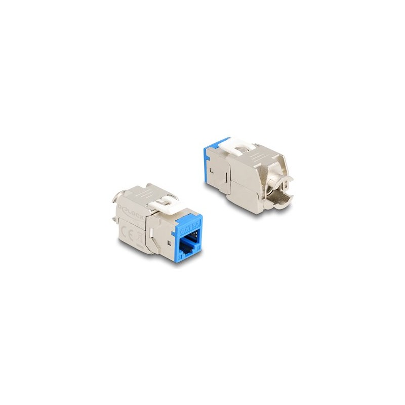 Delock - Modul - bez náradí - CAT 6a - RJ-45, LSA - modrá (balení 10)