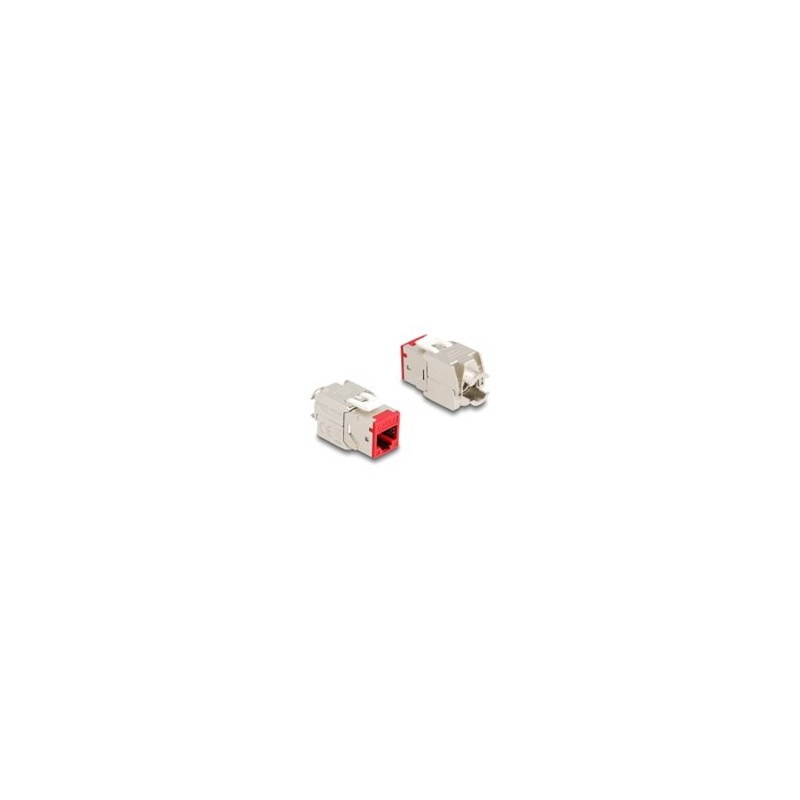 Delock - Modul - bez náradí - CAT 6a - STP - 39.5 mm - RJ-45 - cervená