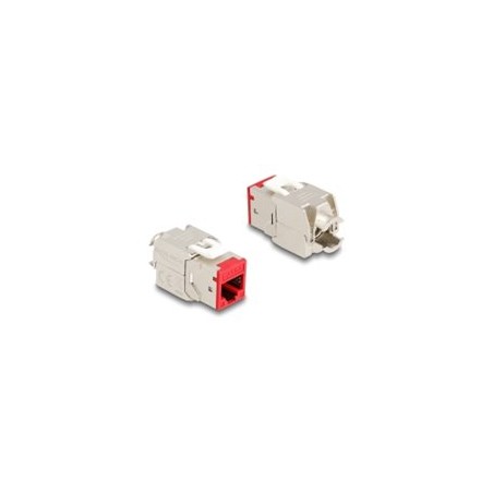 Delock - Modul - bez náradí - CAT 6a - STP - 39.5 mm - RJ-45 - cervená