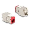 Delock - Modul - bez náradí - CAT 6a - STP - 39.5 mm - RJ-45 - cervená