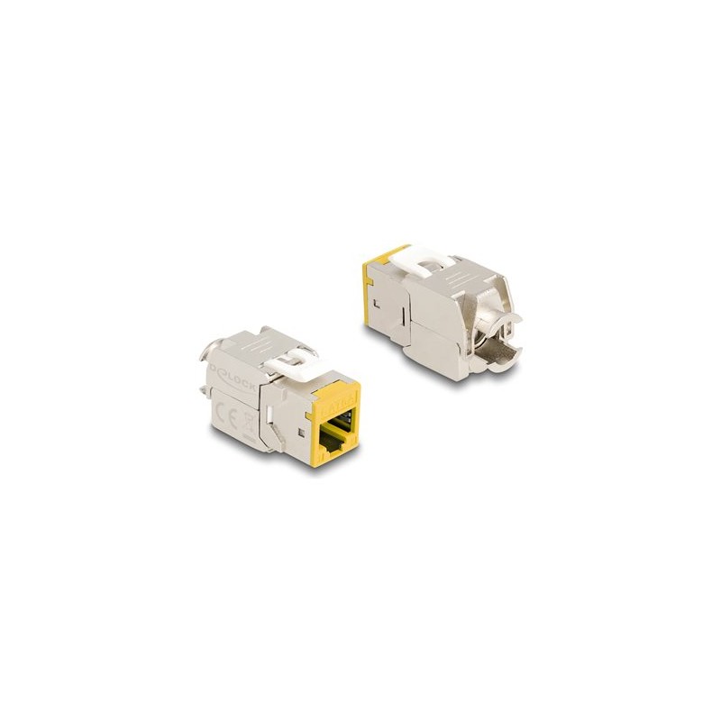 Delock - Modul - bez náradí - CAT 6a - RJ-45, LSA - žlutá (balení 10)