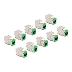 Delock - Modul keystone - RJ-45 (F) do LSA (F) - STP - CAT 6a - zelená (balení 10)