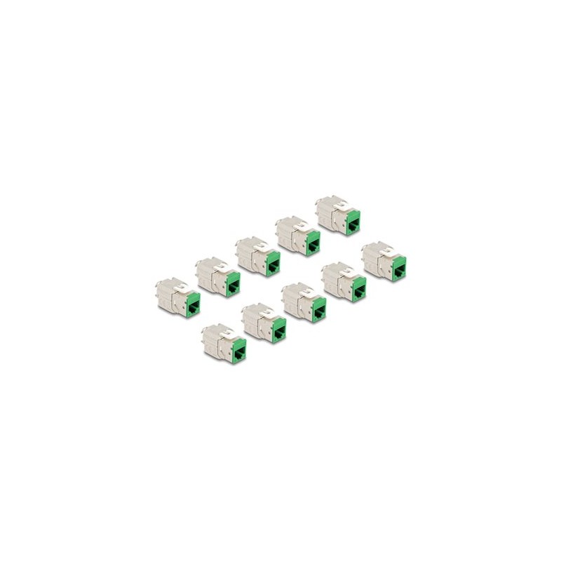 Delock - Modul keystone - RJ-45 (F) do LSA (F) - STP - CAT 6a - zelená (balení 10)