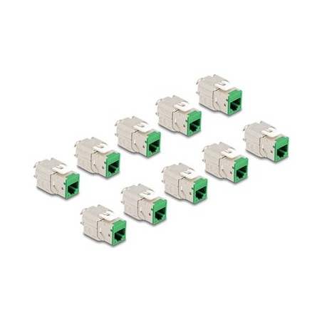 Delock - Modul keystone - RJ-45 (F) do LSA (F) - STP - CAT 6a - zelená (balení 10)