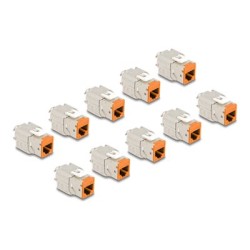 Delock - Modul keystone - RJ-45 (F) do LSA (F) - STP - CAT 6a - oranžová (balení 10)