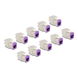 Delock - Modul keystone - RJ-45 (F) do LSA (F) - STP - CAT 6a - fialová (balení 10)