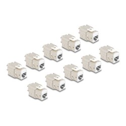 Delock - Modul keystone - RJ-45 (F) do LSA (F) - STP - CAT 6a - bílá (balení 10)