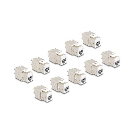 Delock - Modul keystone - RJ-45 (F) do LSA (F) - STP - CAT 6a - bílá (balení 10)