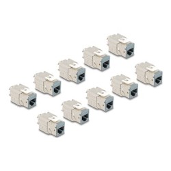 Delock - Modul - bez náradí - CAT 6a - STP - RJ-45 - šedá (balení 10)