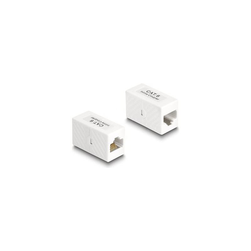 Delock - Sítový propojovací kabel - RJ-45 (F) do RJ-45 (F) - UTP - CAT 6 - bílá