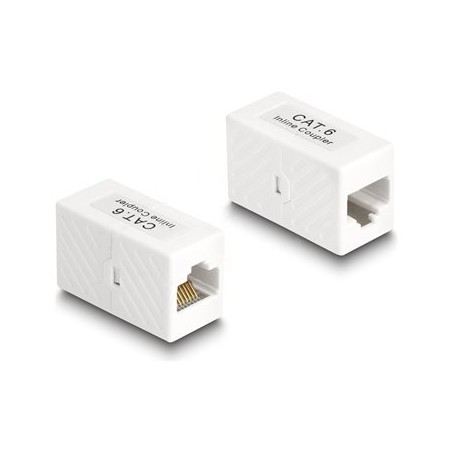 Delock - Sítový propojovací kabel - RJ-45 (F) do RJ-45 (F) - UTP - CAT 6 - bílá
