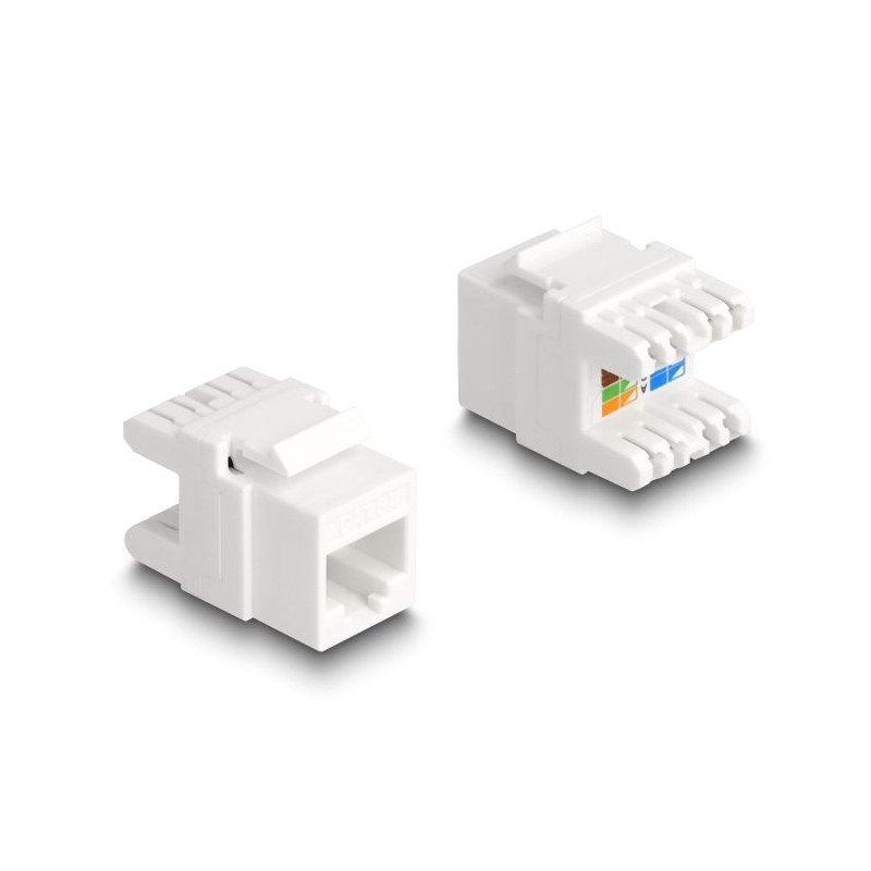 Delock - Modul keystone - RJ-45 (F) do LSA (F) - UTP - CAT 6a - zacvakávací - bílá