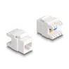 Delock - Modul keystone - RJ-45 (F) do LSA (F) - UTP - CAT 6a - zacvakávací - bílá