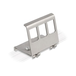 Delock - Adaptér pro kolejnici DIN s jackem Keystone - kov - 3 porty