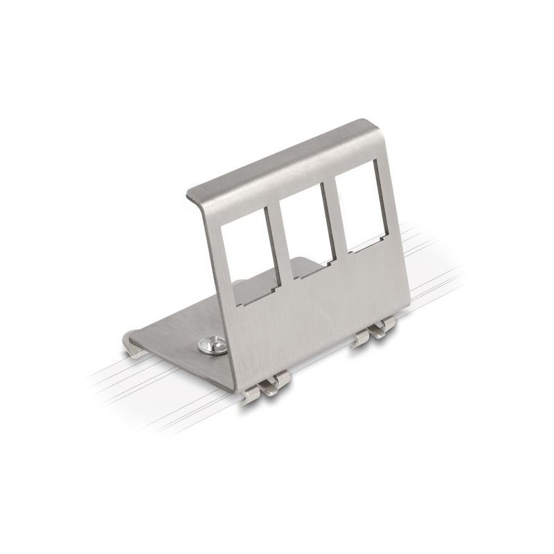 Delock - Adaptér pro kolejnici DIN s jackem Keystone - kov - 3 porty