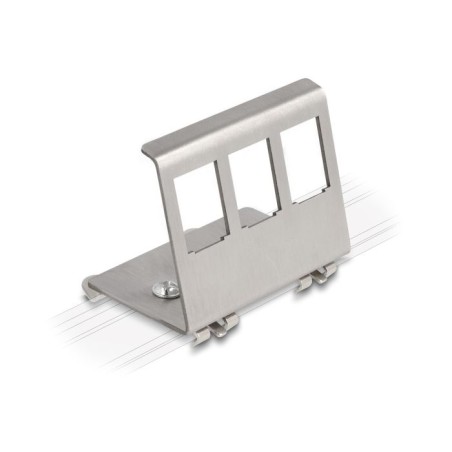 Delock - Adaptér pro kolejnici DIN s jackem Keystone - kov - 3 porty