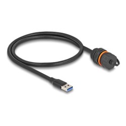Delock - Prodlužovací šnura USB - USB typ A (M) do USB typ A (F) ochranná cepka - 60 cm - built-in sealing cap, závit M20