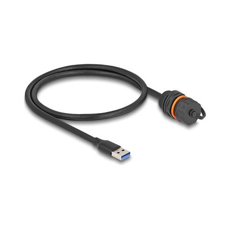 Delock - Prodlužovací šnura USB - USB typ A (M) do USB typ A (F) ochranná cepka - 60 cm - built-in sealing cap, závit M20