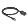 Delock - Prodlužovací šnura USB - USB typ A (M) do USB typ A (F) ochranná cepka - 60 cm - built-in sealing cap, závit M20