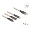 Delock 3 in 1 - Kabel pouze pro nabíjení - USB s piny (male) do Micro USB typ B, Lightning, 24 pin USB-C s piny (male) - 1.2 m