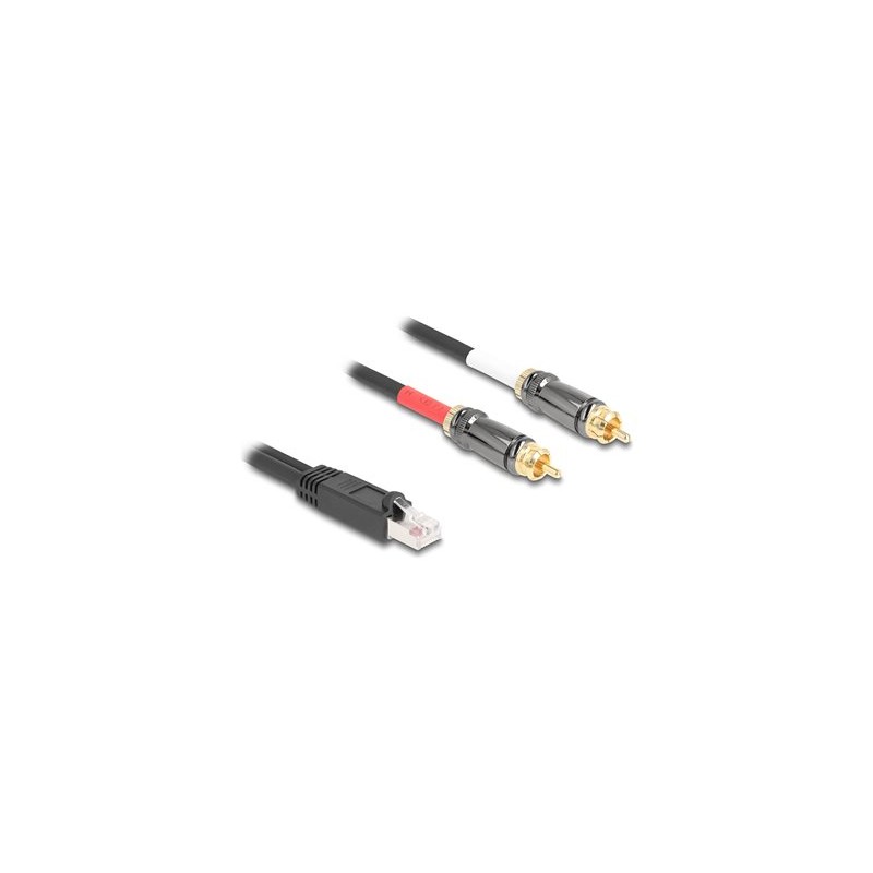 Delock - Audio adaptér - RJ-45 s piny (male) do RCA s piny (male) - 2 m - cerná