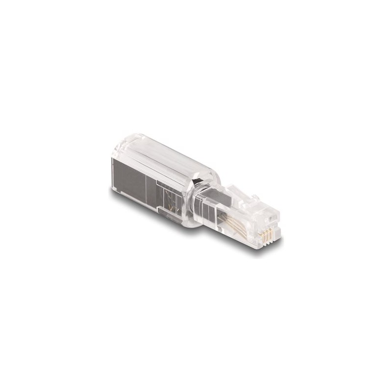Delock - Phone adapter - RJ-10 (M) do RJ-10 (F) otocný - pruhledná, cerná