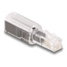 Delock - Phone adapter - RJ-10 (M) do RJ-10 (F) otocný - pruhledná, cerná