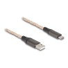 Delock - USB kabel - USB (M) do 24 pin USB-C (M) - USB 2.0 - 5 V - 3 A - 1 m - osvetlení RGB - pruhledná, medená barva