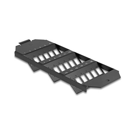 Delock - Propojovací panel - pro spojky SC simplex / LC duplex - montáž do podlahové krabice - cerná - 18 ports