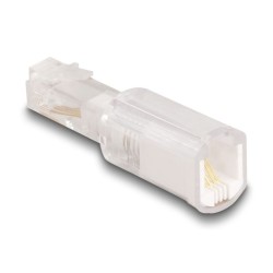 Delock - Phone adapter - RJ-10 (Z) do RJ-10 (R) otocný - bílá, pruhledná