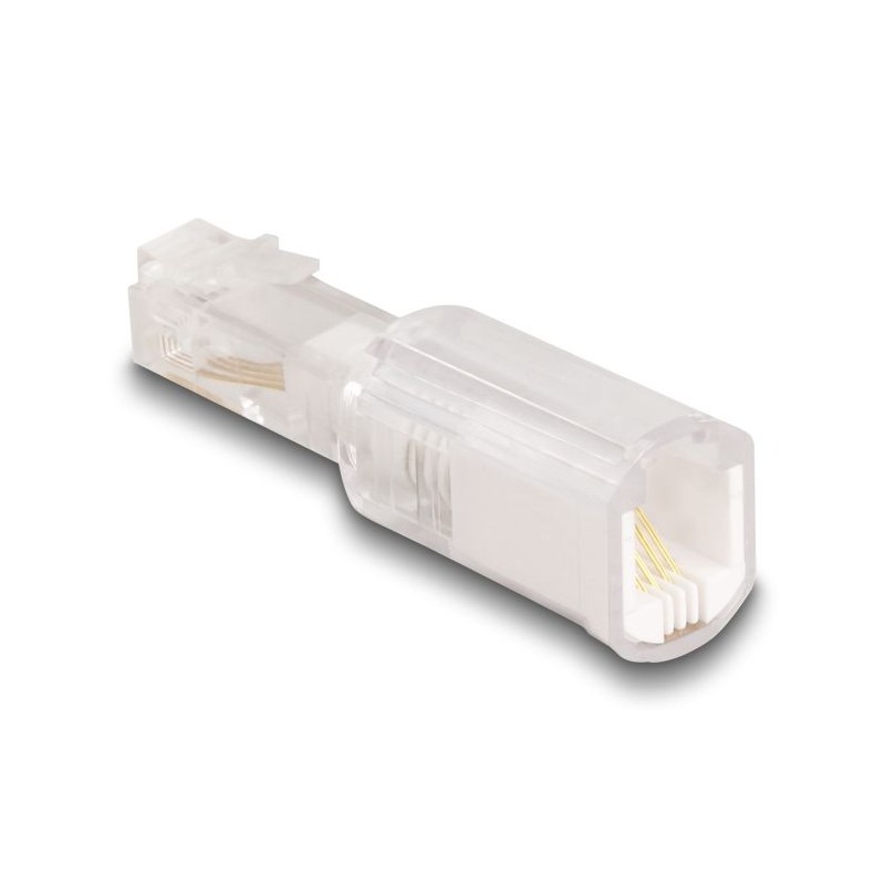 Delock - Phone adapter - RJ-10 (Z) do RJ-10 (R) otocný - bílá, pruhledná