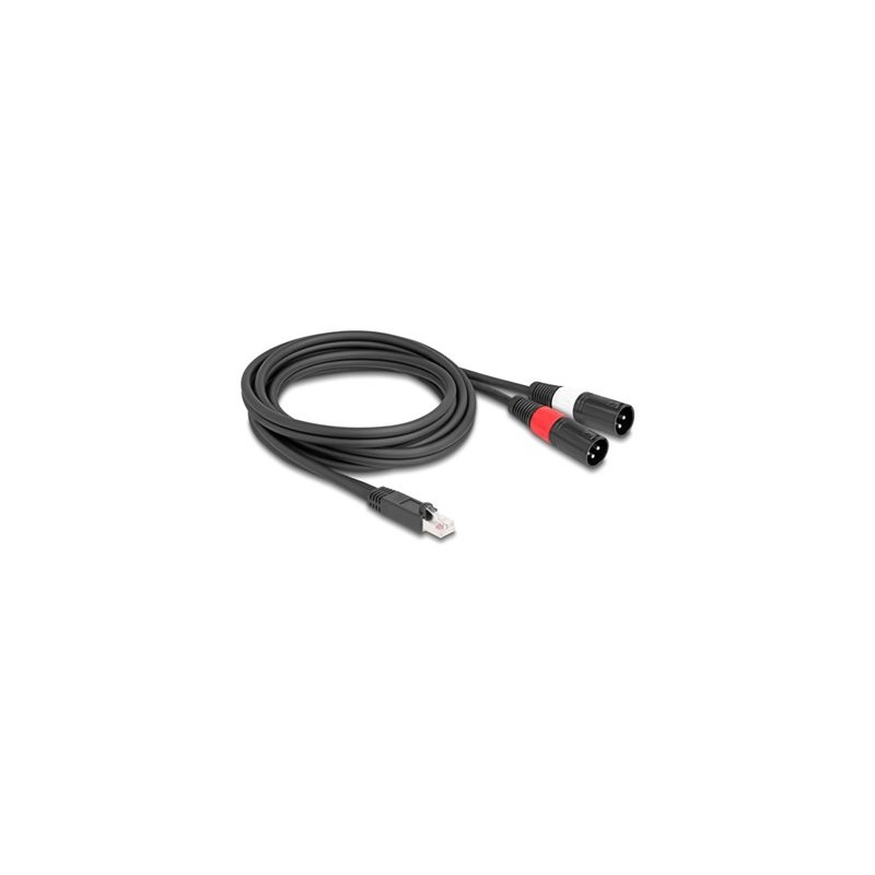 Delock - Sítový kabel - RJ-45 (M) zástrcka do XLR3 (M) zástrcka - 2 m - 6 mm - odstínený - CAT 5 - cerná