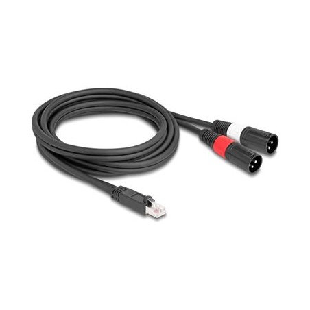 Delock - Sítový kabel - RJ-45 (M) zástrcka do XLR3 (M) zástrcka - 2 m - 6 mm - odstínený - CAT 5 - cerná