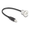 Delock - Prodlužovací šnura USB - USB typ B (M) do USB typ B (F) montáž na panel - USB 2.0 - 30 cm - cerná, stríbrná