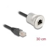 Delock - Sítový prodlužovací kabel - RJ-45 (M) do RJ-45 (F) montáž na panel - 30 cm - 6 mm - STP - CAT 5e - M25 závit