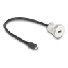 Delock - Prodlužovací šnura USB - Micro USB typ B (M) do Micro USB typ B (F) montáž na panel - 30 cm - M22 závit - cerná