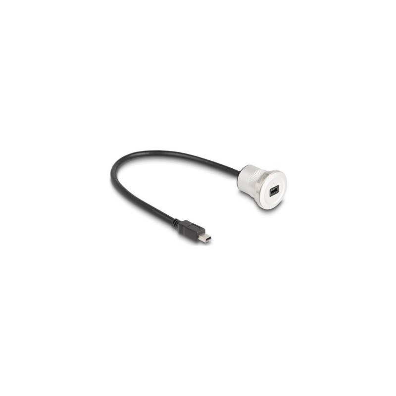 Delock - Prodlužovací šnura USB - mini-USB typ B (M) do mini-USB typ B (F) montáž na panel - USB 2.0 - 30 cm - M22 závit