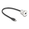 Delock - Prodlužovací šnura USB - mini-USB typ B (M) do mini-USB typ B (F) montáž na panel - USB 2.0 - 30 cm - M22 závit