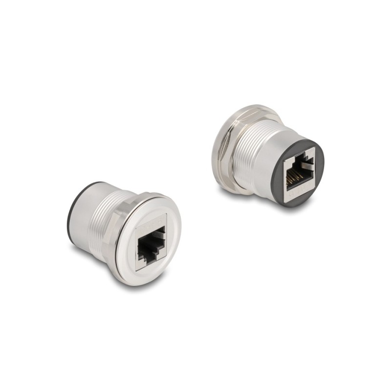 Delock - Sítový propojovací kabel - RJ-45 (F) do RJ-45 (F) - STP - CAT 6 - M25 závit - stríbritá cern