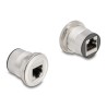 Delock - Sítový propojovací kabel - RJ-45 (F) do RJ-45 (F) - STP - CAT 6 - M25 závit - stríbritá cern