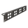 Delock - Patch panel (záslepný) - 4 desky typu D 86 x 86 mm a 4 porty - montáž do racku - cerná - 2U - 19" - 16 portu