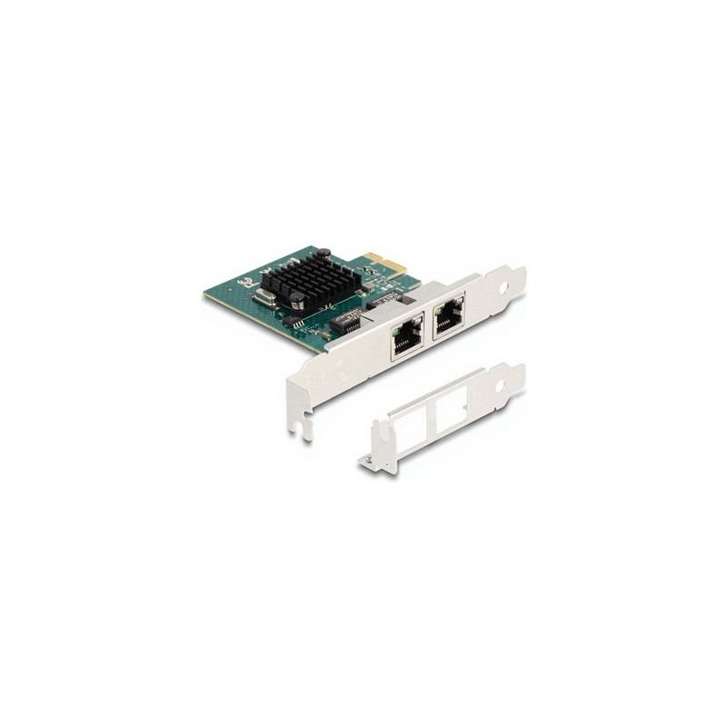 Delock - Sítový adaptér - PCIe 2.0 nízký profil - Gigabit Ethernet x 2 88206
